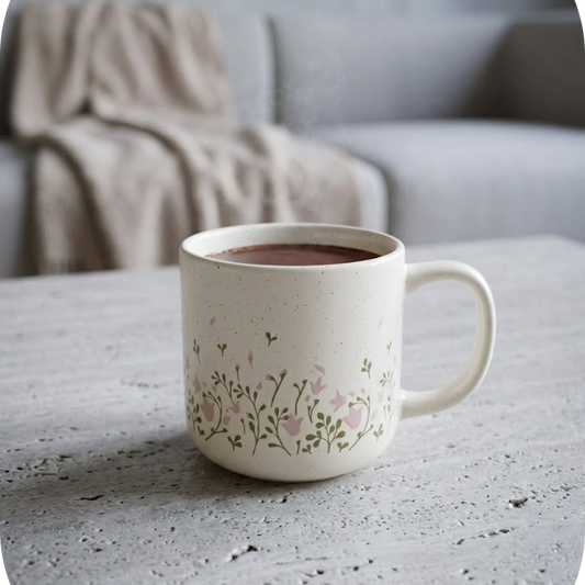 Serene Floral Porcelain Mug