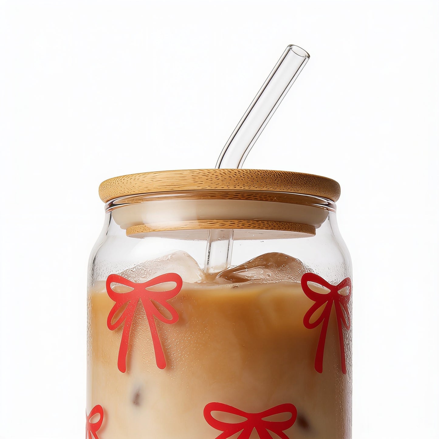 Red Bow Glass Can Tumbler