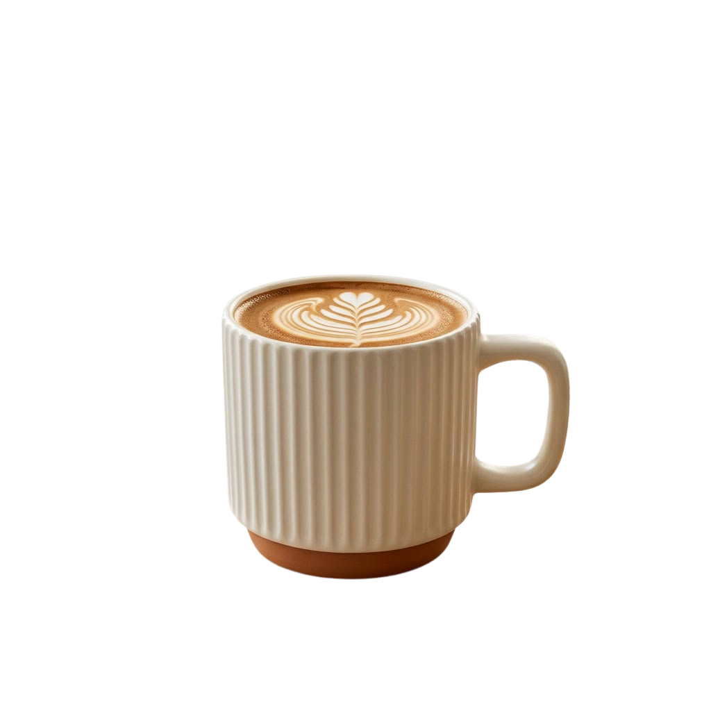 Off-White Fluted Ceramic Mug