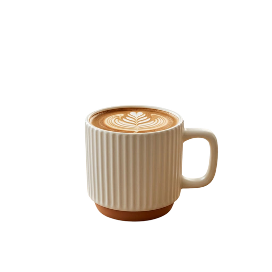 Off-White Fluted Ceramic Mug