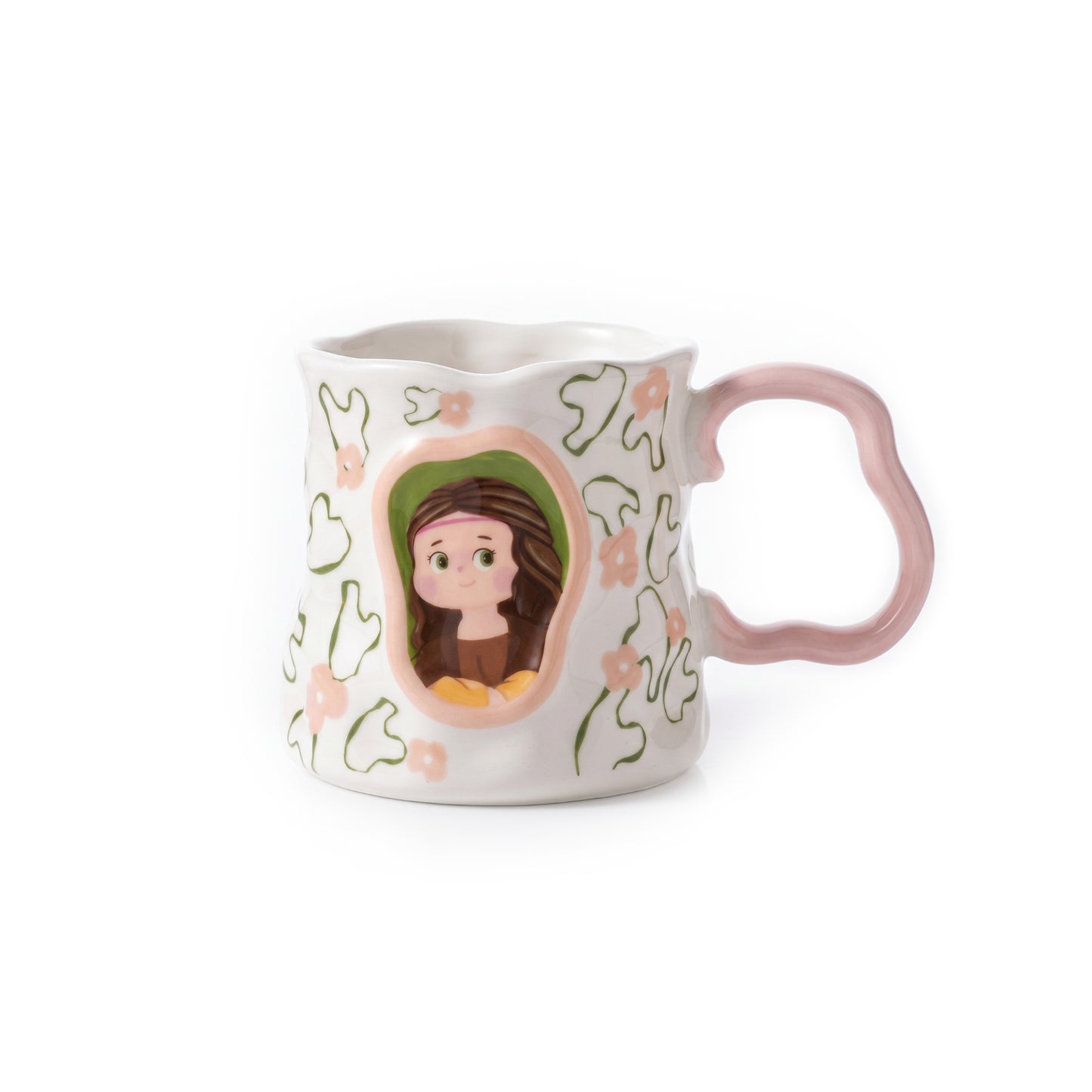 Wavy Pink Art Girl Mug