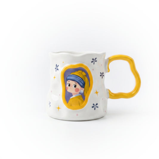 Wavy Yellow Art Girl Mug