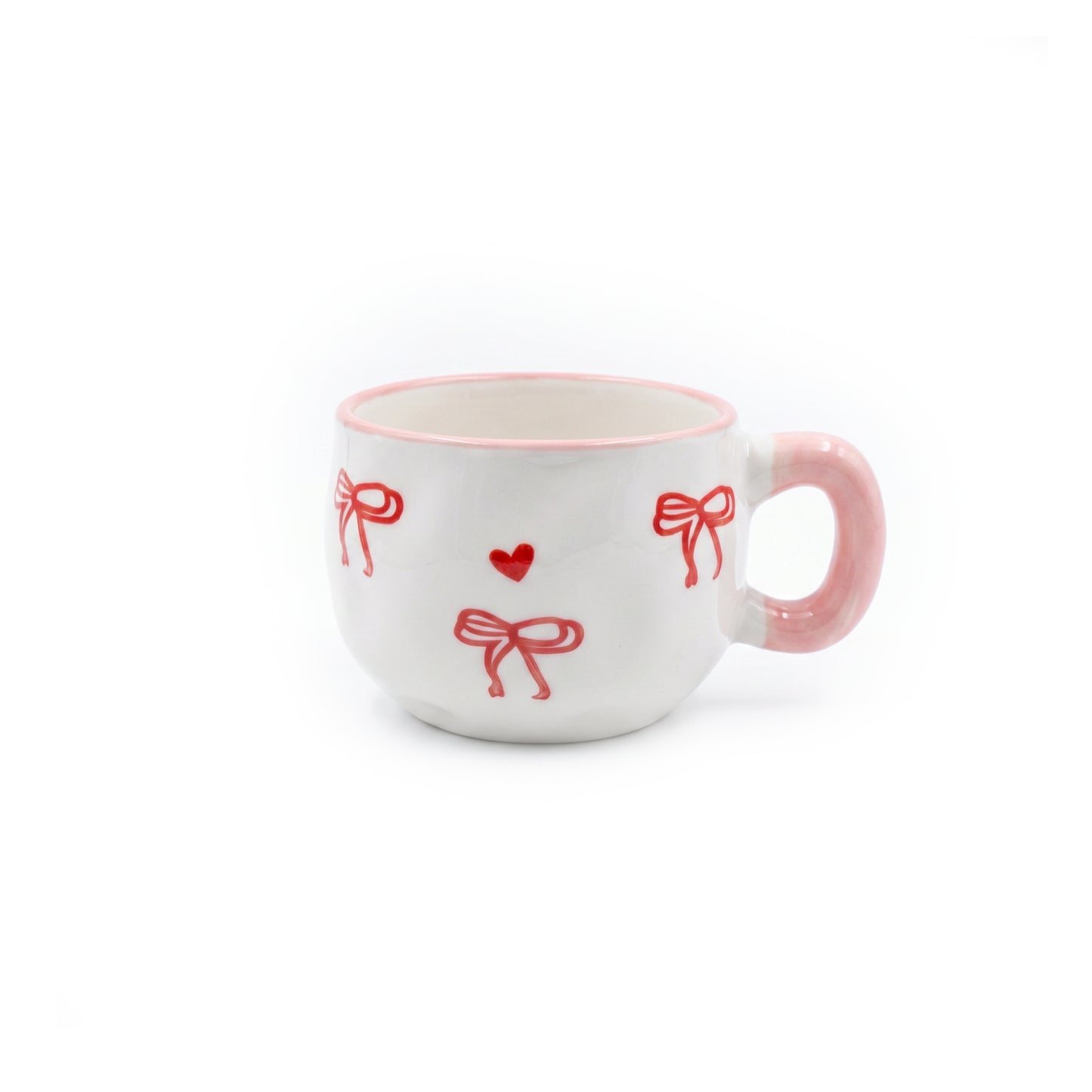 Red Bow & Heart Chunky Mug