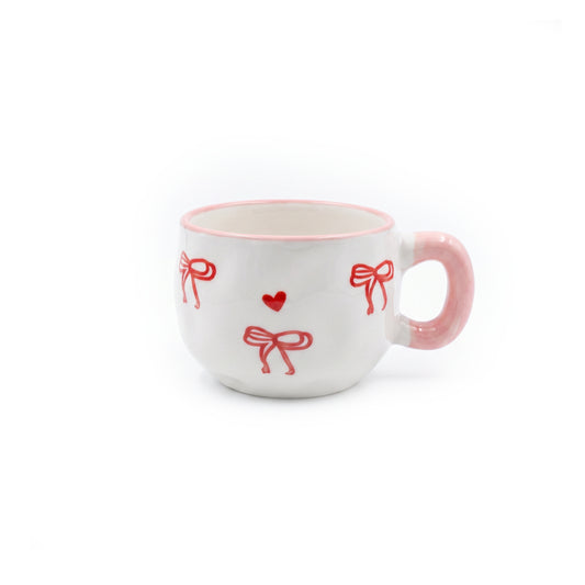 Red Bow & Heart Chunky Mug