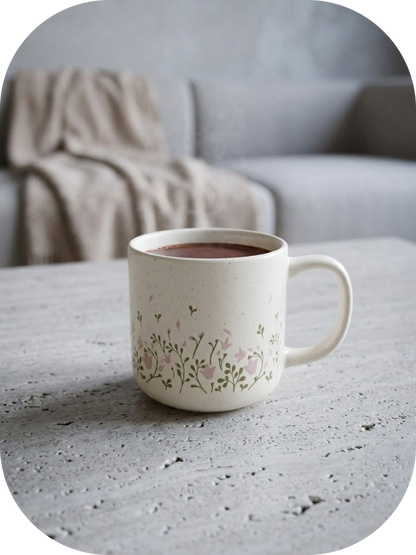 Serene Floral Porcelain Mug