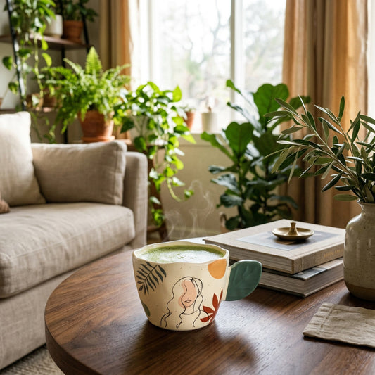 Botanical Leaf Mug - Cream (Flora)
