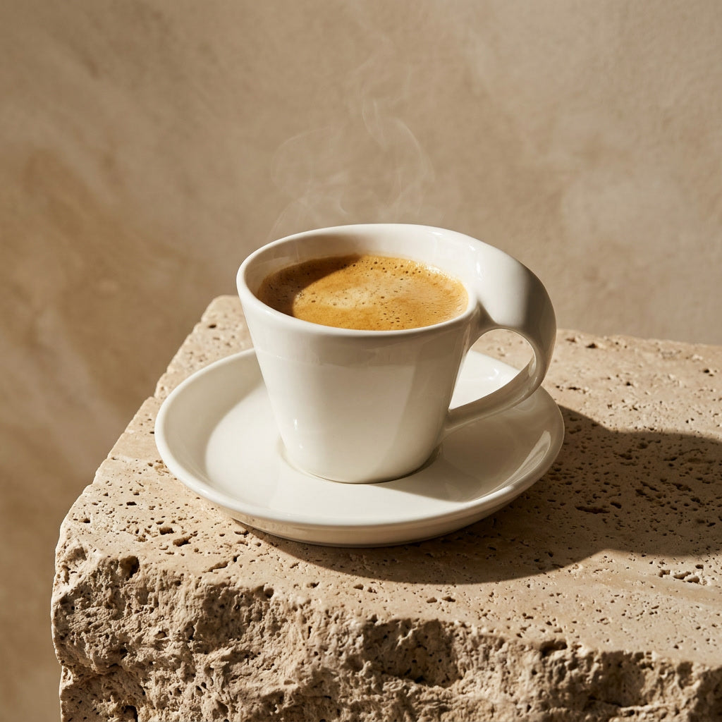 Sculptural Espresso & Saucer Set