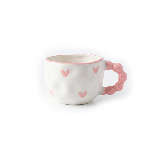 Pink Heart Bubble Handle Mug