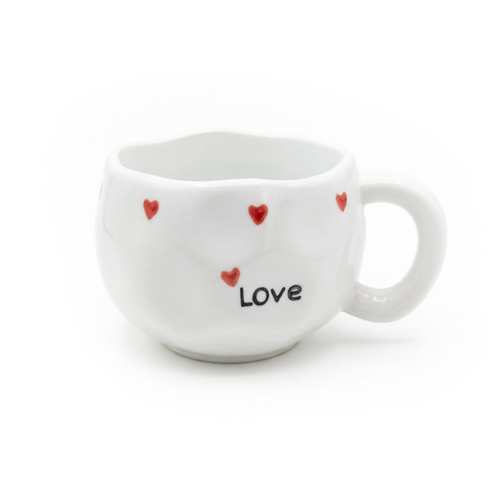 Scattered Hearts Wavy Cup - Studio White Background Shot