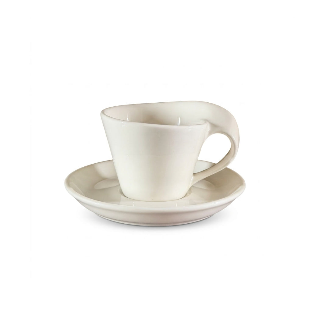 Sculptural Espresso & Saucer Set - Studio White Background Shot